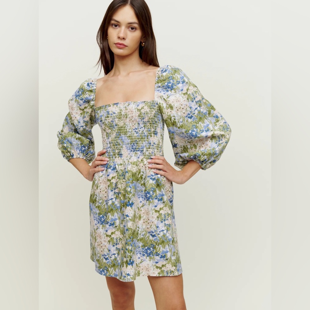 New Reformation Greyson Linen Dress
